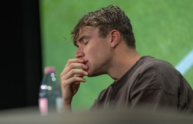 Jack Draper during a press conference 
