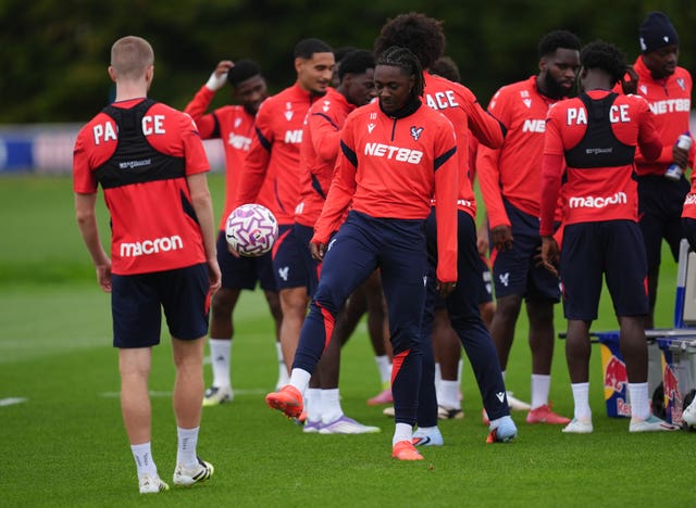 Eberechi Eze during a training session