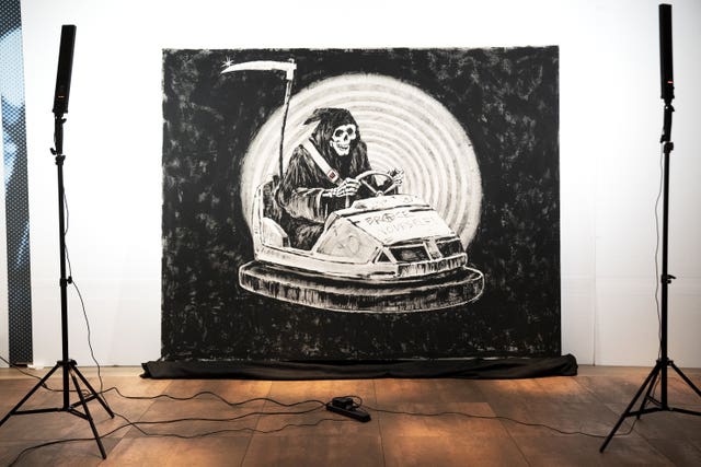Death on a dodgem: Grim Reaper on Glasgow streets as part of Banksy’s ...