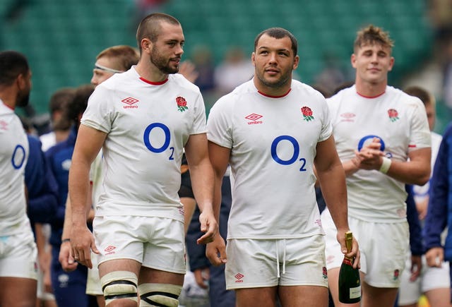 England’s Lewis Ludlow, left, was initially sin-binned against Canada