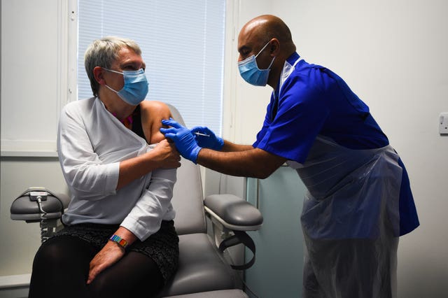 Patient receiving a vaccine