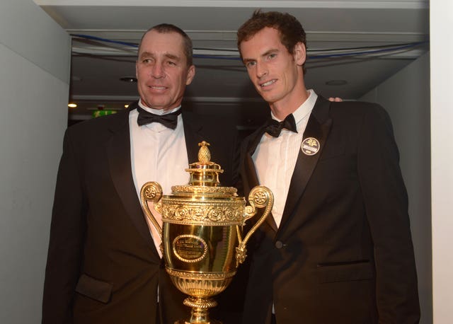 Andy Murray, right, with Ivan Lendl after his first Wimbledon title in 2013 