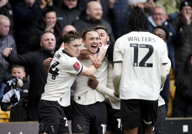 Port Vale’s Ben Waine celebrates