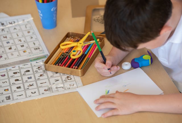 Child working in class