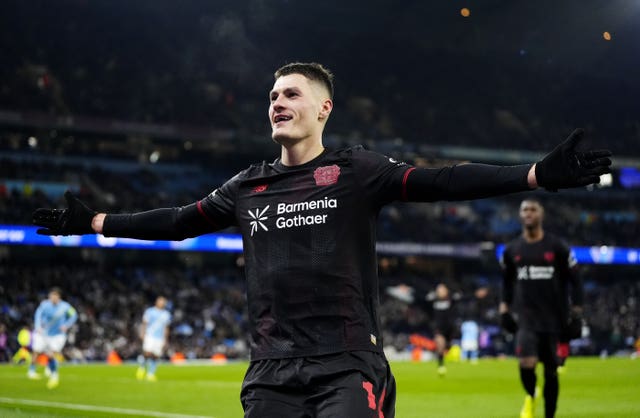 Patrik Schick celebrates scoring