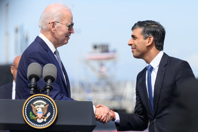 Rishi Sunak with Joe Biden in March 