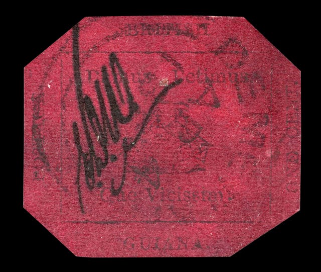 The world’s rarest stamp, the British Guiana 1c Magenta (1856)