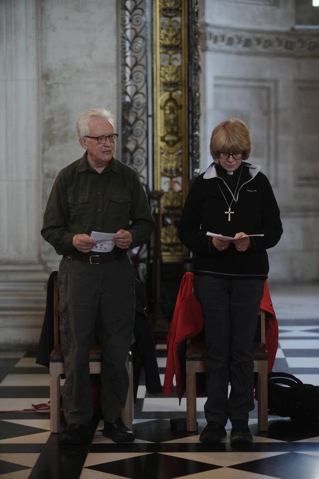 Dame Sarah Mullally with her husband Eamonn