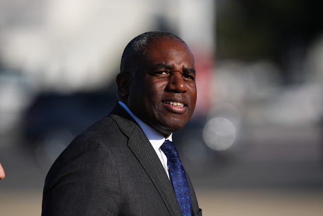 David Lammy speaks to journalists