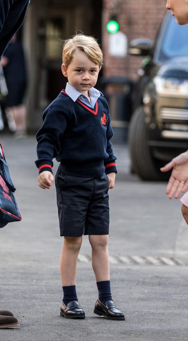 Prince George on his first day at school at Thomas's Battersea (Richard Pohle/The Times/PA)