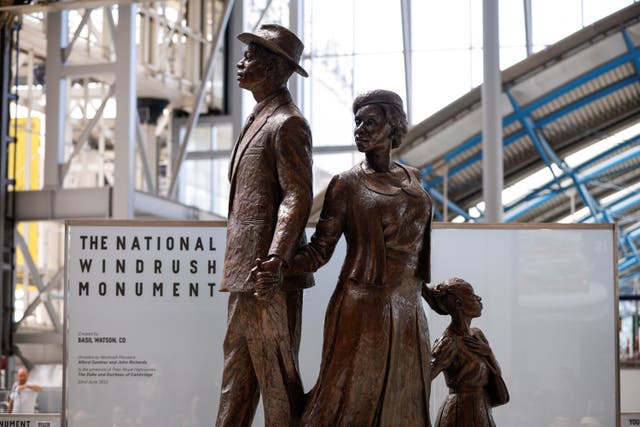 The National Windrush Monument at Waterloo Station 