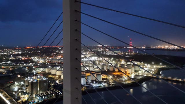 Two Just Stop Oil activists scaled the Queen Elizabeth II Bridge at the Dartford Crossing 