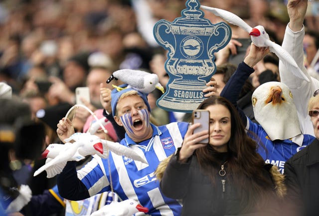 Brighton fans during their quarter-final win over Grimsby
