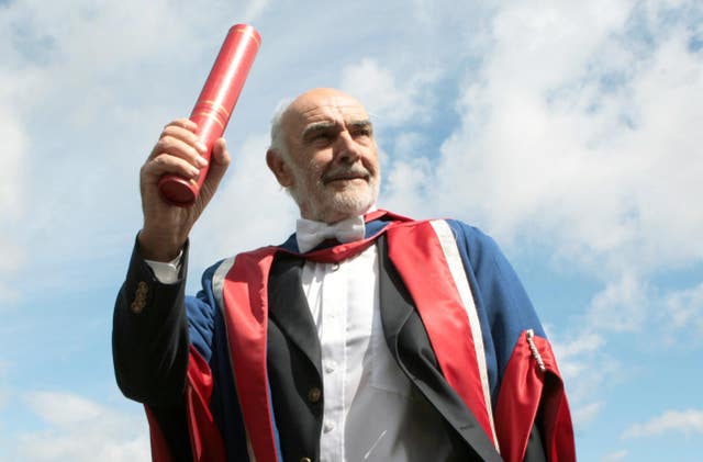 Sir Sean collecting an honorary degree from Edinburgh’s Napier University (David Cheskin/PA)