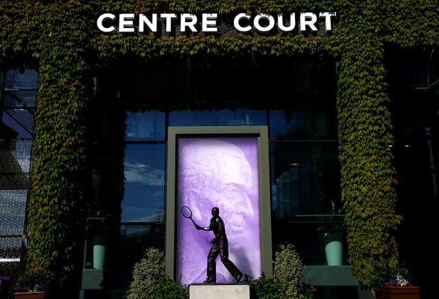 The Fred Perry statue outside Centre Court