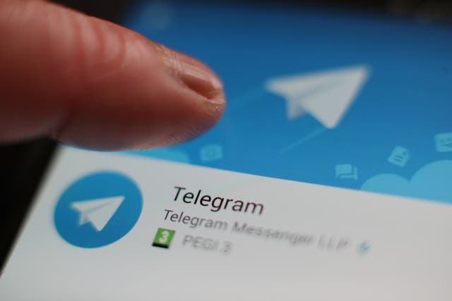 A view of the Telegram messaging app