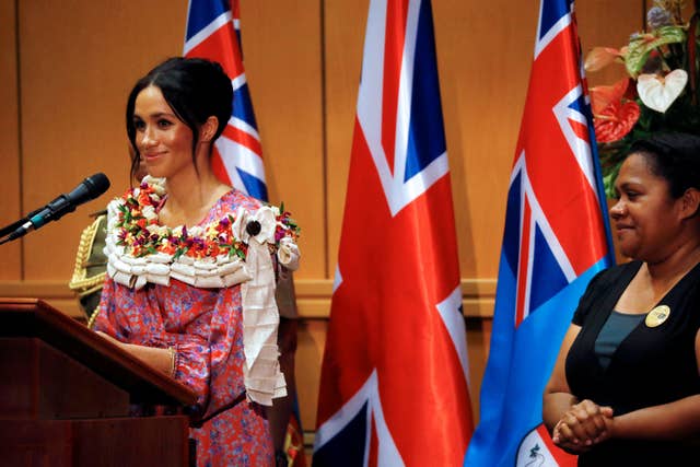 Meghan made her first speech of the royal tour at the University of the South Pacific 