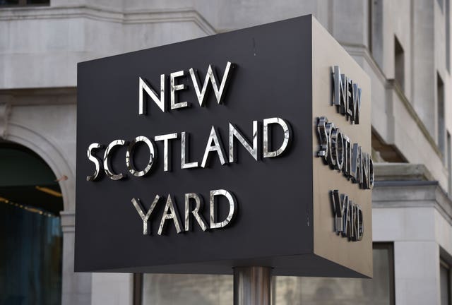 New Scotland Yard sign outside the headquarters of the Metropolitan Police