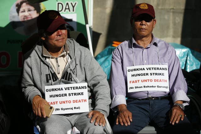 Gurkha veterans hunger strike