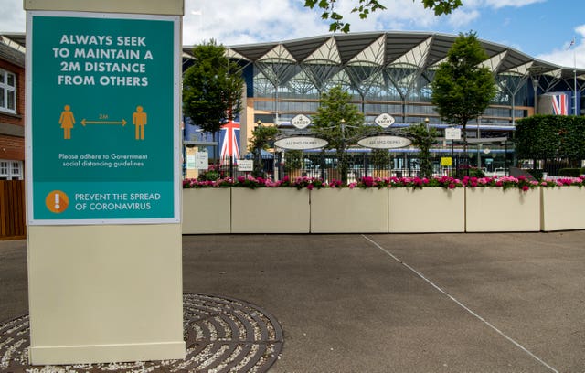 Coronavirus warnings are in place at Ascot