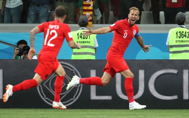 Harry Kane, pictured right, took only 11 minutes to open the scoring