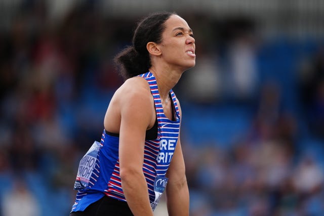Katarina Johnson-Thompson in action at the UK Championships in Manchester