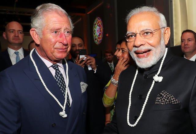 The Prince of Wales and Indian prime minister Narendra Modi at the Science Museum (Hannah McKay/PA)