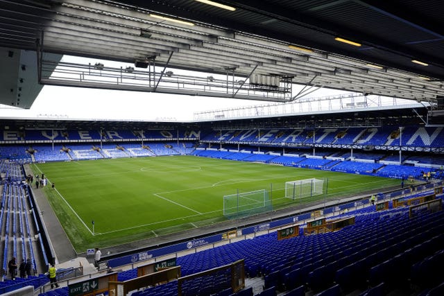 General view of the inside of Goodison Park