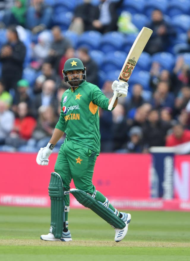 Pakistan's Haris Sohail celebrates his half-century