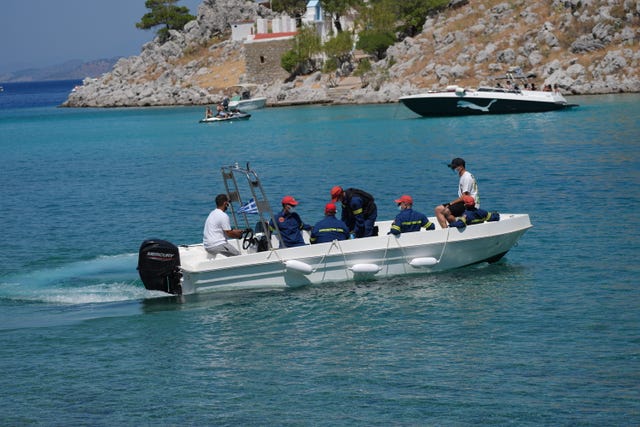 Emergency services leaving Agia Marina in Symi