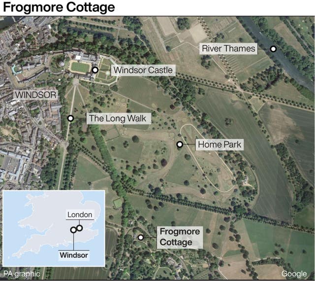 Graphic locates Frogmore Cottage