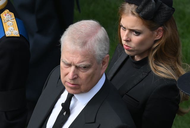 The Duke of York with his daughter Princess Beatrice (Daniel Leal/PA)