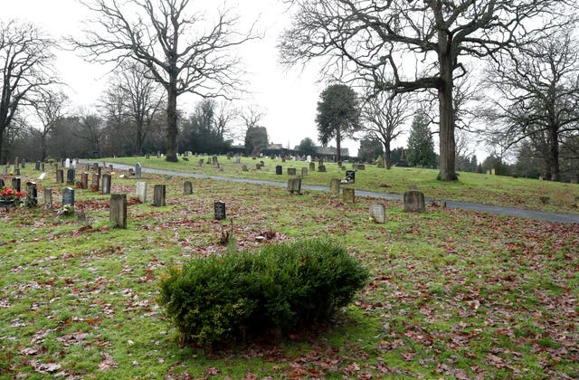 The area in Haywards Heath Cemetery, West Sussex, where a headless and handless body known as the ‘Bolney Torso’ was originally buried