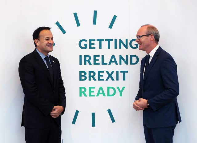 Mr Varadkar (left) and Mr Coveney at the Convention Centre