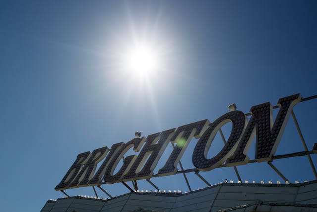 A Brighton sign on the pier (Steve Parsons/PA)