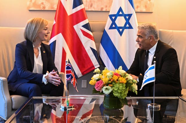 Liz Truss meeting  Israeli prime minister Yair Lapid during the UN General Assembly