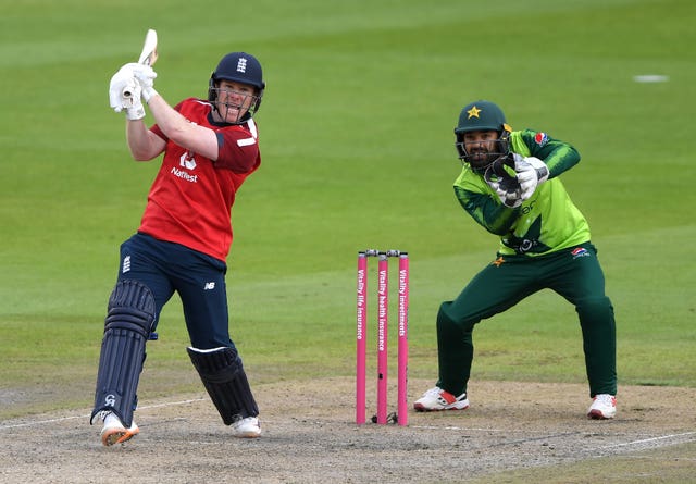 Eoin Morgan, left, said on Sunday he is hitting the ball as well as he has ever done (Mike Hewitt/PA)