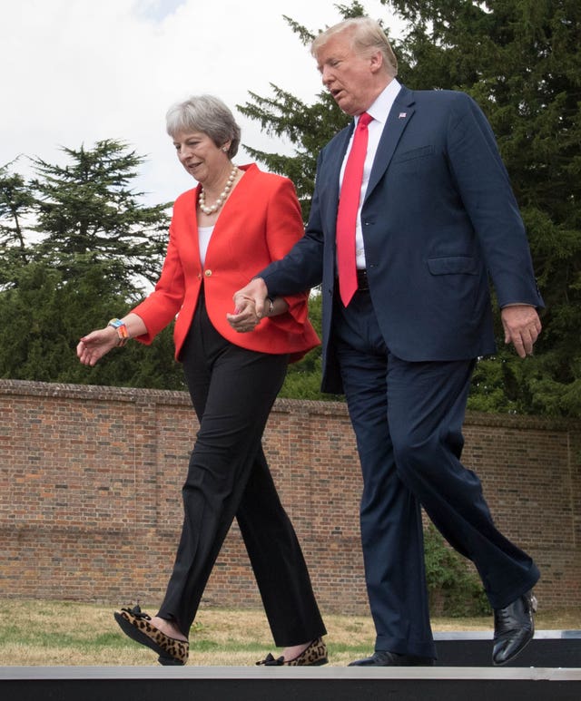 US President Donald Trump with Prime Minister Theresa May