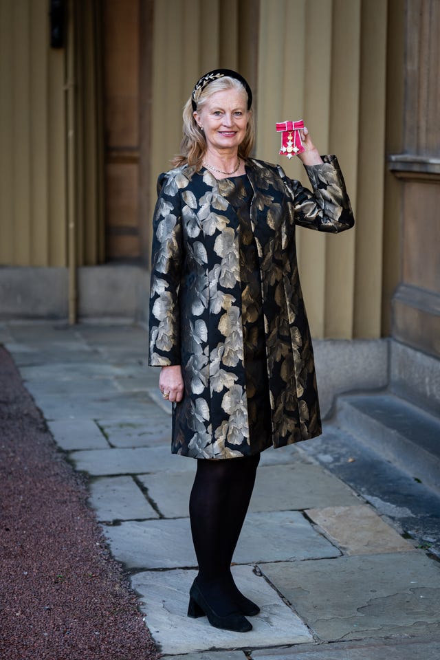 Mrs Henrietta Barkworth-Nanton, from Swindon, Co-Founder and Patron, The Joanna Simpson Foundation and Chair, Refuge, after being made a CBE at Buckingham Palace. for services to people affected by domestic abuse and homicide. 