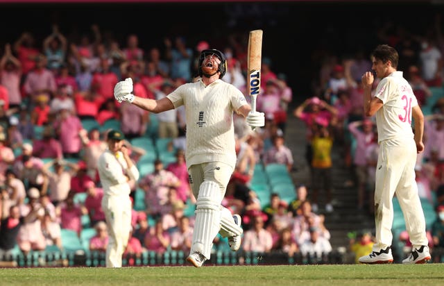 Jonny Bairstow celebrates his century late on day three