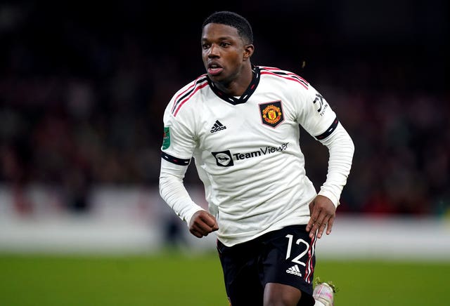 Manchester United’s Tyrell Malacia during a game