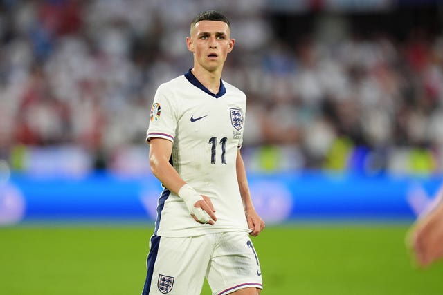 England’s Phil Foden during the UEFA Euro 2024 Group C match against Slovenia