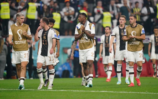 Germany players appear dejected