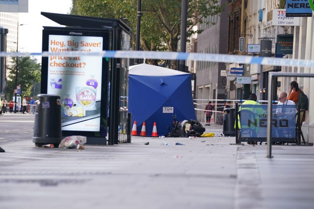 A police forensics tent at the scene of the crash