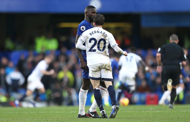 Chelsea defender Antonio Rudiger believes he was the victim of a head butt from Everton's Bernard