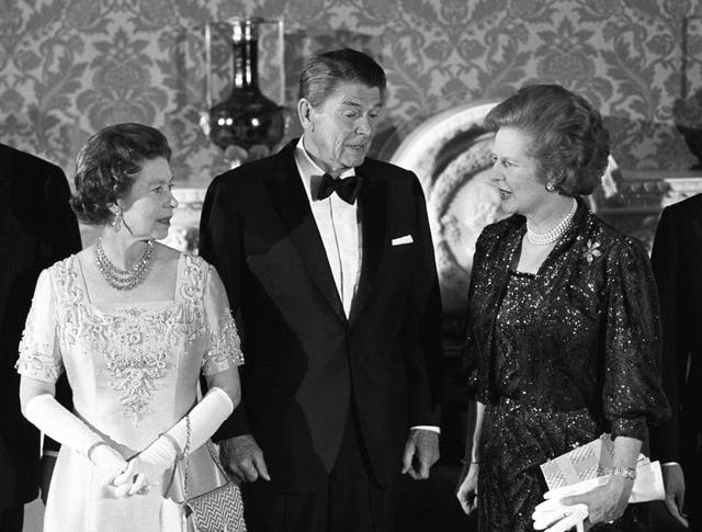 The Queen, Ronald Reagan and Margaret Thatcher 