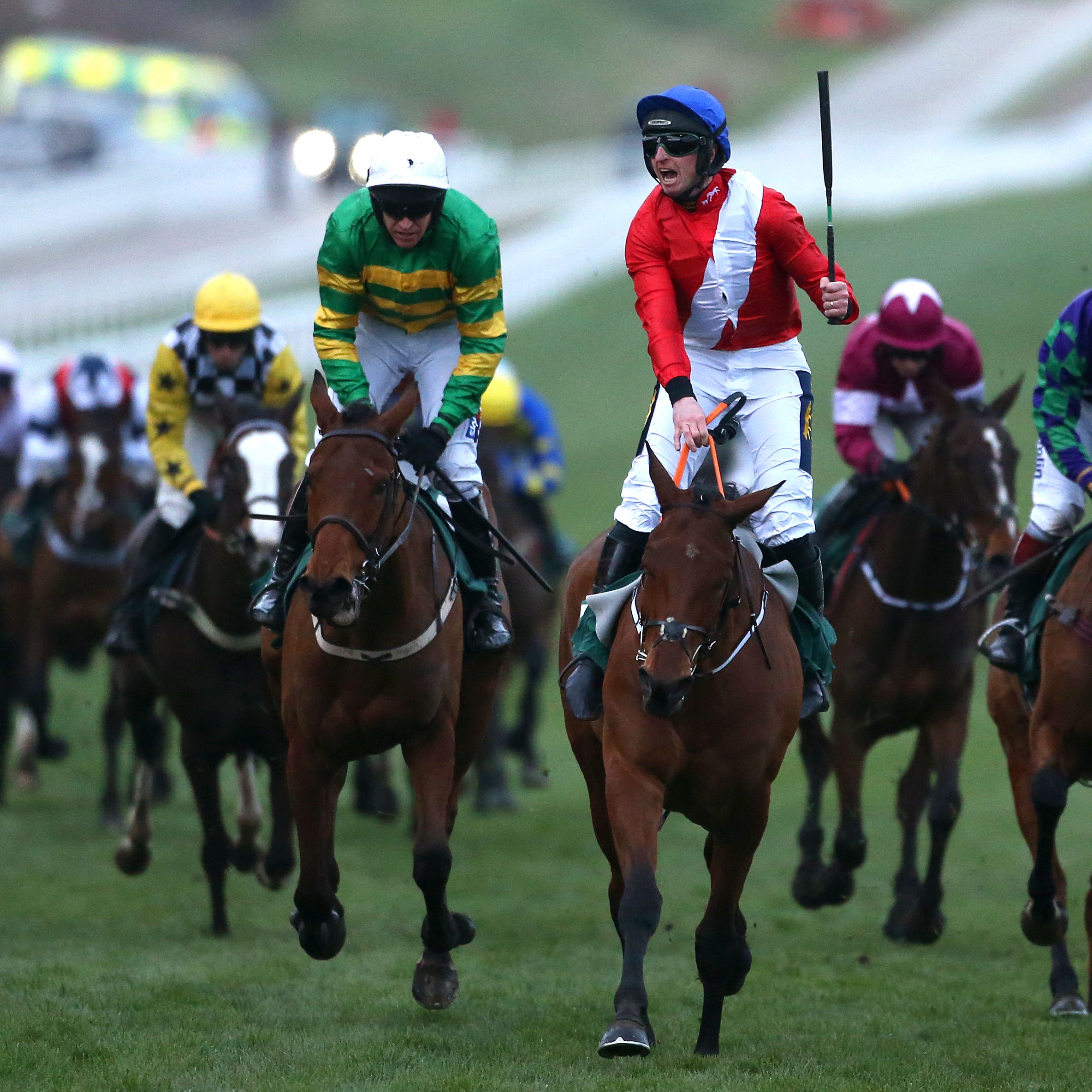 Envoi Allen and Jamie Codd just held off Blue Sari in the Champion Bumper