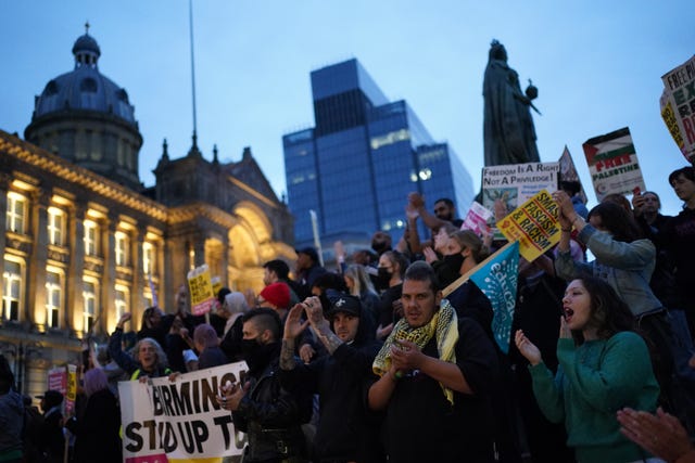 Anti-racism protesters marching