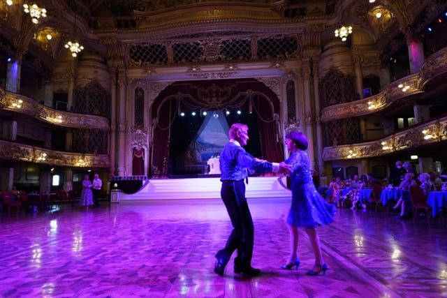 People dancing in the Blackpool Tower Ballroom