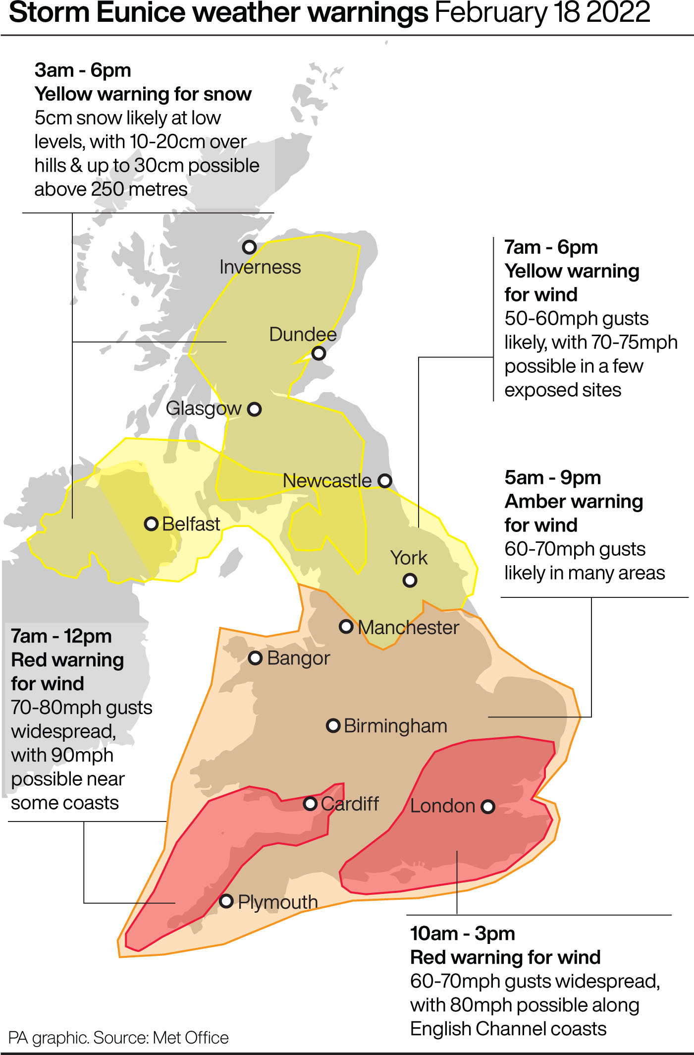 Storm Eunice Brings ‘dangerous Conditions’ As Rare Red Weather Warnings ...